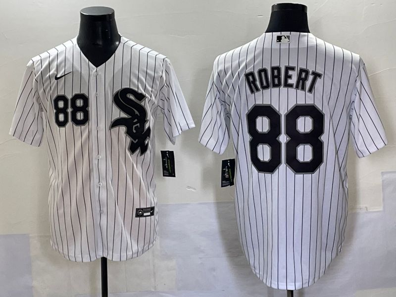 Men 2025 Chicago White Sox #88 Robert White Stripe Game Nike MLB Jersey style 7038->chicago white sox->MLB Jersey